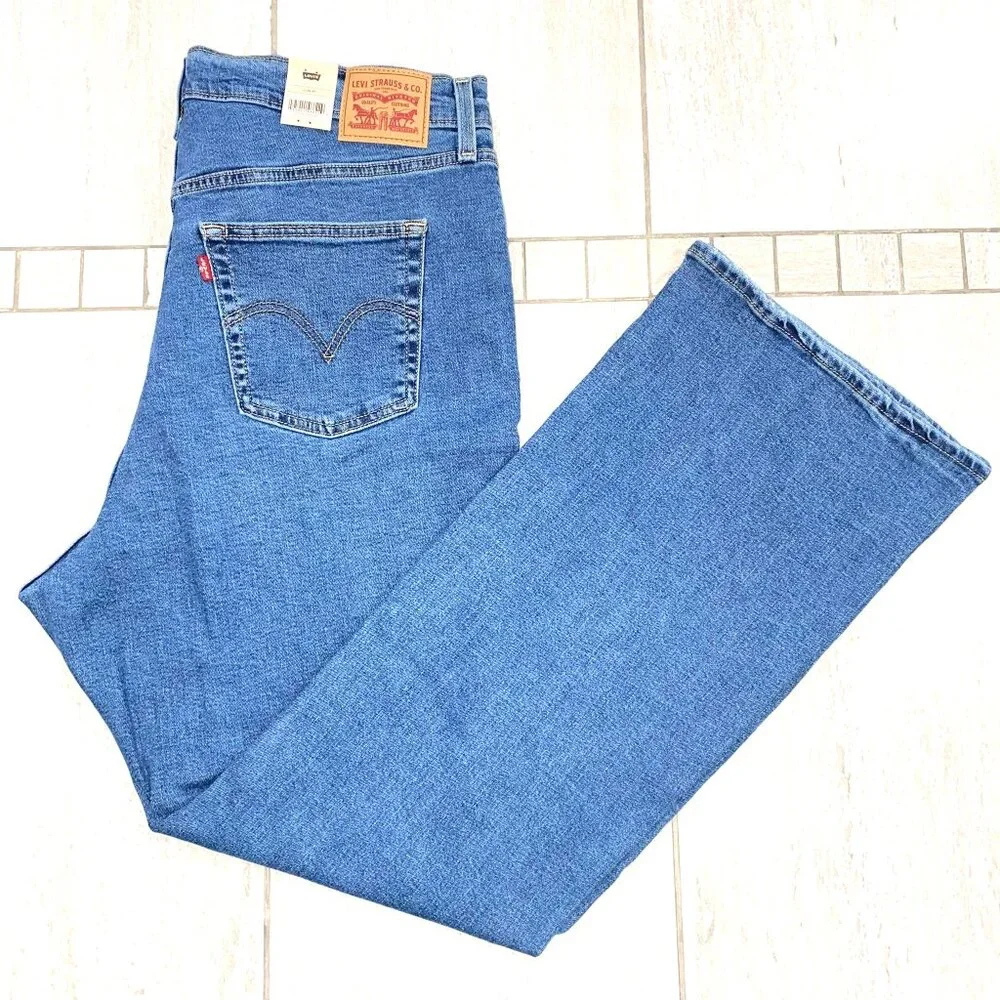 Levi's Women Ribcage Bootcut Button Fly Denim Jeans Size 20W - Picture 5 of 9